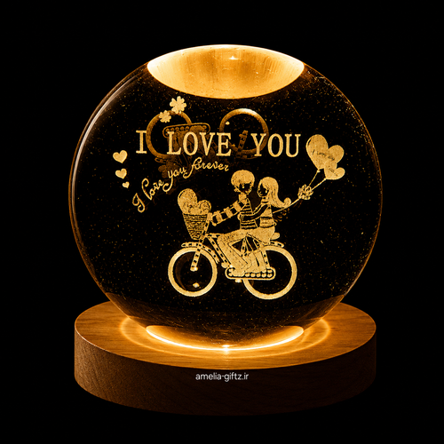 گوی کریستالی طرح عاشقانه I love you